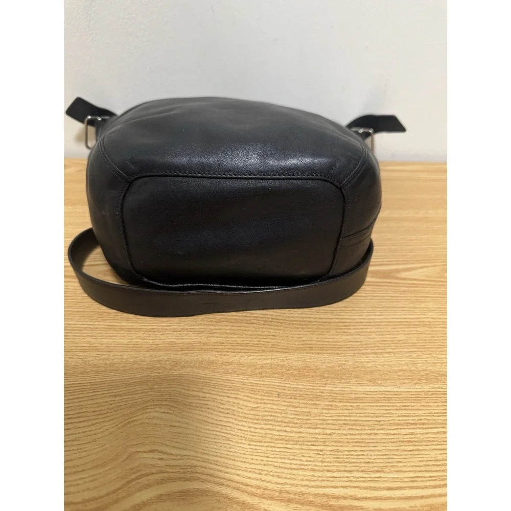 Vintage Coach Legacy Gloved Tan 9186 Black Leather Bucket Shoulder Bag Hobo Soho